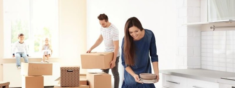 family settling into a new house