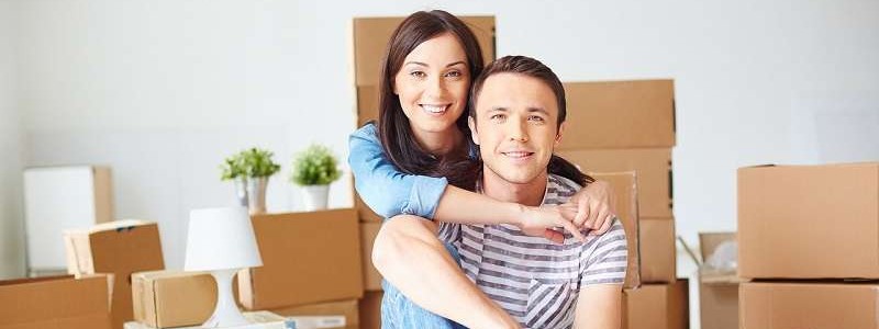 young couple into their new house