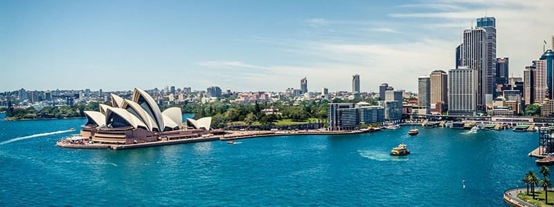beautiful arial view of sydney city