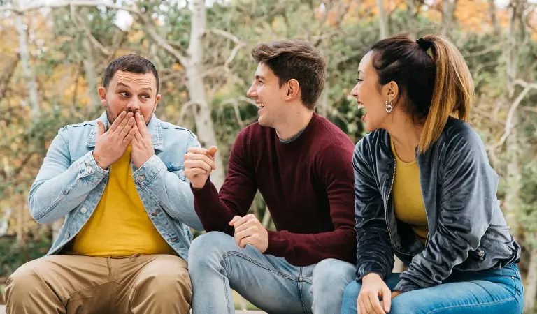 goup of friends enjoying in free time