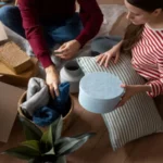Young family moving into a new home